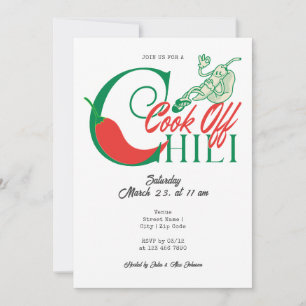 Grill en Chill Feest Chili Kook Off Vriendendag Kaart