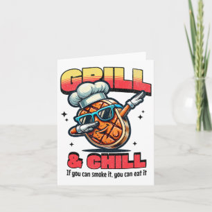 Grill en chill Grappig BBQ Dab Gegrilde Steak Food Kaart