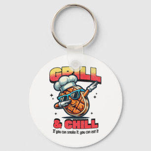 Grill en chill Grappig BBQ Dab Gegrilde Steak Food Sleutelhanger