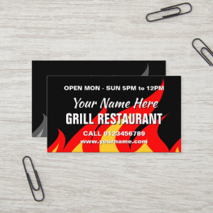 Grill en Wok restaurant visitekaartje sjabloon