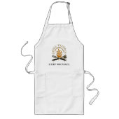 Grill Flippin Chef Custom Name Text Gepersonalisee Lang Schort (Voorkant)