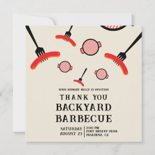 Grill & Fork BBQ-feest bedankkaart