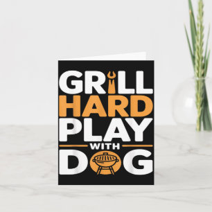 Grill Hard Speel Met Hond Achtertuin Bbq Liefhebbe Kaart