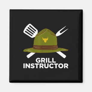 Grill instructeur grappige bbq pitmaster grillende magneet