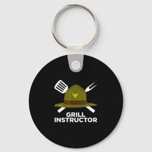 Grill instructeur grappige bbq pitmaster grillende sleutelhanger