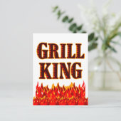 Grill King Flames BBQ Gezegde Briefkaart (Staand voorkant)