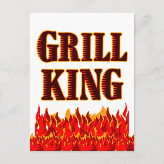 Grill King Flames BBQ Gezegde Briefkaart (Voorkant)