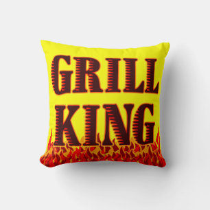 Grill King Red Flames BQ Art Coussin