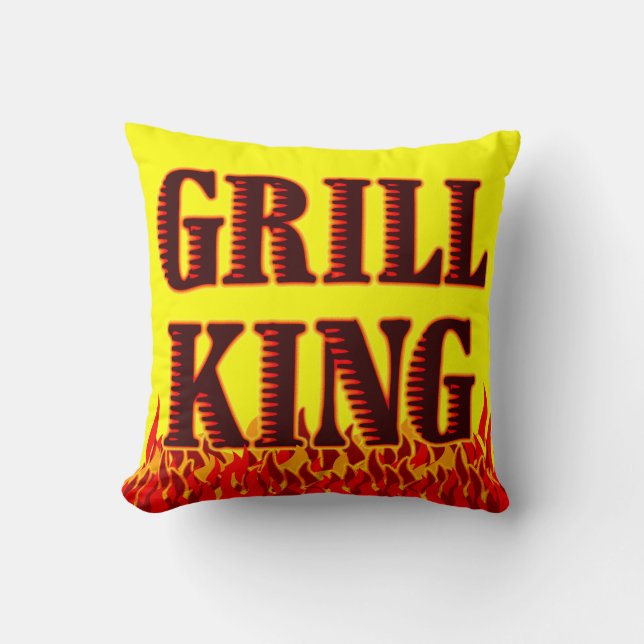 Grill King Red Flames BQ Art Coussin (Recto)