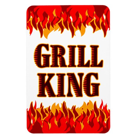 Grill King Red Flames Frigo Magnet (Vertical)