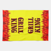 Grill King Red Flames Serviette de cuisine jaune (Horizontal)