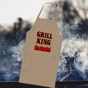 Grill King Vlammen BBQ Slogan Schort