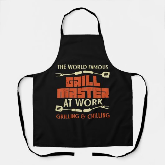Grill Master at Work Grilling Chilling Funny Bbq Schort (Voorkant)