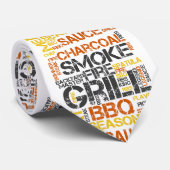 Grill Master BBQ-typografie Stropdas (Opgerold)