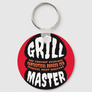 Grill Master BBQ Vader Citaat Burger Grillen Cooko Sleutelhanger