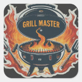 "Grill Master" BBQ Vaderdag Sticker Set (Voorkant)