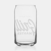 Grill Master can glass with custom BBQ chef name (Verso)