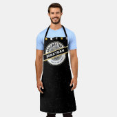 Grill Master Dad Barbecue Funny Hipster Zwart Schort (Gedragen)