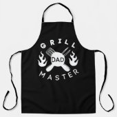 Grill Master Dad Black and White Lettering Schort (Voorkant)