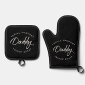 Grill Master Daddy Gepersonaliseerd Jaar Ovenwant & Pannenlap Set (Voorkant)
