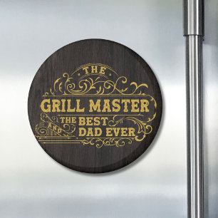 Grill Master en Best Dad Ever Fathers Day Zwart Magneet