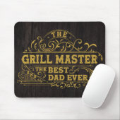 Grill Master en Best Dad Ever Fathers Day Zwart Muismat (Met muis)