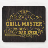 Grill Master en Best Dad Ever Fathers Day Zwart Muismat (Voorkant)