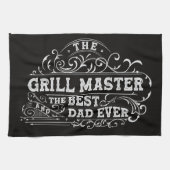 Grill Master en Best Dad Ever Fathers Day Zwart Theedoek (Horizontaal)