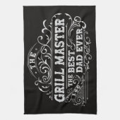 Grill Master en Best Dad Ever Fathers Day Zwart Theedoek (Verticaal)