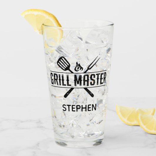 Grill Master Faux Leather Set Glass Cup Glas (Voorkant ijs)