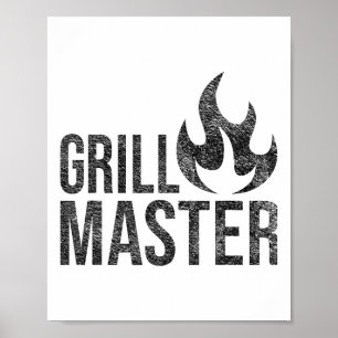 Grill Master Flame Barbecue BBQ Smoke Char Open Fi Poster