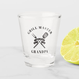 Grill Master Grandpa Best Grandfather Custom Shot Glas