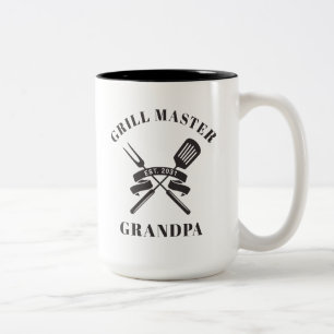Grill Master Grandpa Best Grandfather Custom Tweekleurige Koffiemok