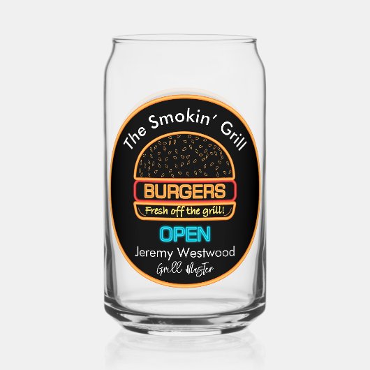 Grill Master Grilling Bier Kan Glas Drinkware (Voorkant)