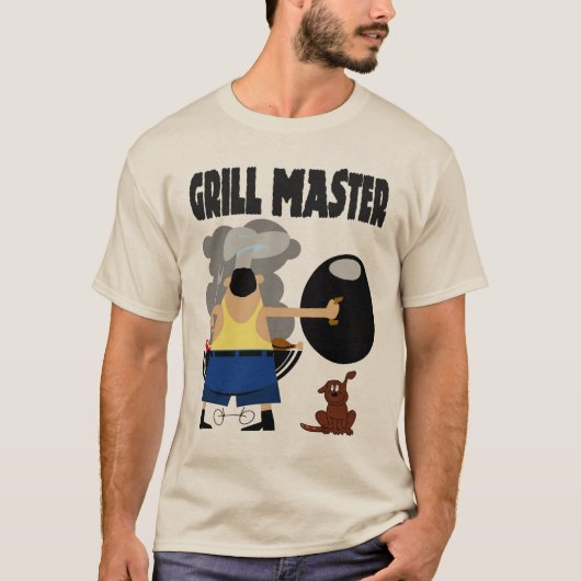 Grill Master met hond T-shirt (Voorkant)