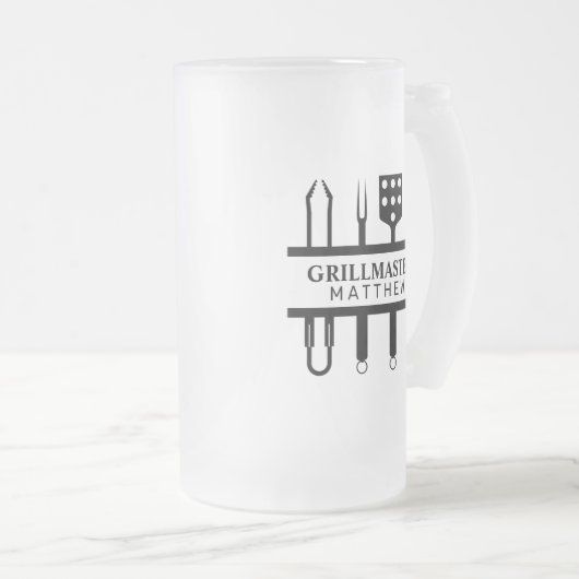 Grill master name vaders day matglas bierpul (Voorkant rechts)