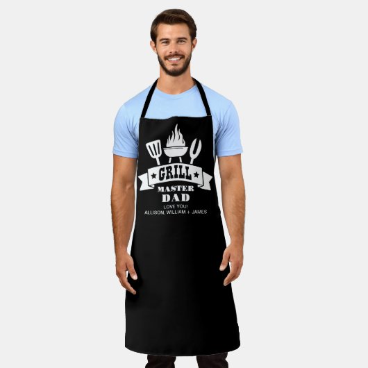 Grill Master Pap Zwart Schort (Gedragen)