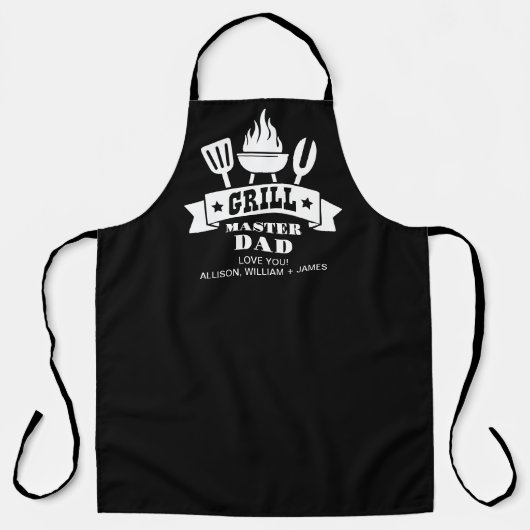 Grill Master Pap Zwart Schort (Voorkant)