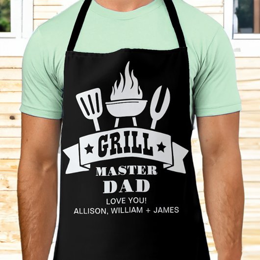 Grill Master Pap Zwart Schort
