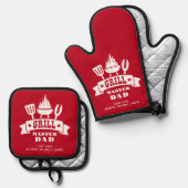 Grill Master Papa Rood Ovenwant & Pannenlap Set (Voorkant / Achterkant)