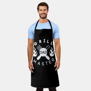 Grill Master Papa Zwart en Witte Lettering Schort