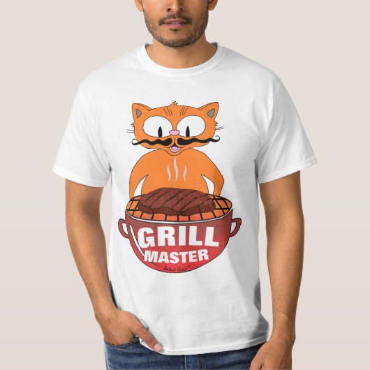 GRILL MASTER Señor Gato™ Grilling BBQ Funny T-shirt (Voorkant)