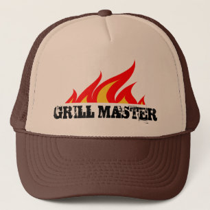 Grill master trucker hoed met brandende vlammen pet