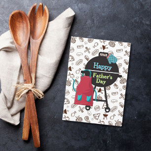 Grill Master Vaderdag Kaart met leuke BBQ thema