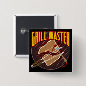 Grill Master Vierkante Button 5,1 Cm (Voorkant /achterkant)