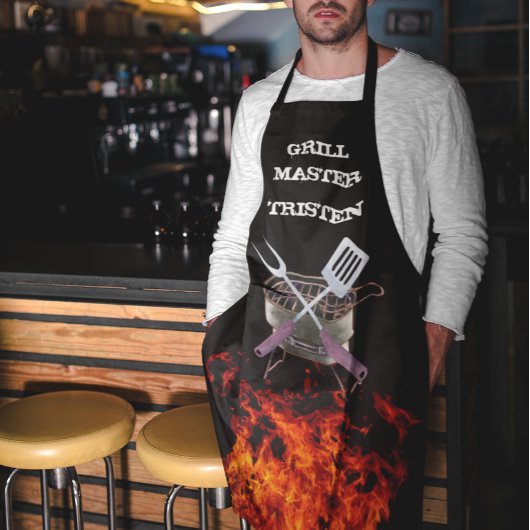 Grill Master Vlam Naam Monogram Grill BBQ Schort
