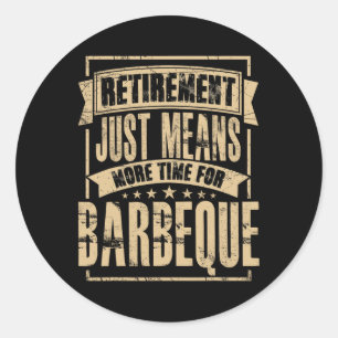 Grill Master Vlees Roker BBQ Barbecue Gepensioneer Ronde Sticker