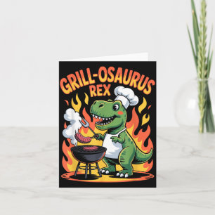 Grill-osaurus Grappige Dinosaur BBQ-ontwerp 1 Kaart