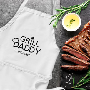 Grill Papa Gepersonaliseerde Vaderdag Gift Standaard Schort