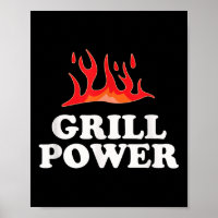 Grill Power - Grappig Barbeque BBQ Slogan Gezegde